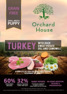 Grain Free Turkey with Duck Sweet Potato Dill & Camomile - Small Breed - Puppy